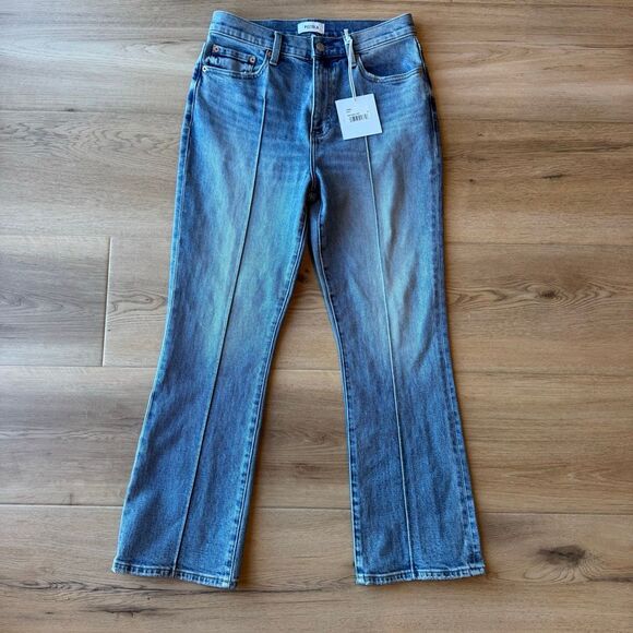 NWT Pistola Lennon Pintuck High Rise Crop Boot Jeans in Essence - Picture 4 of 8